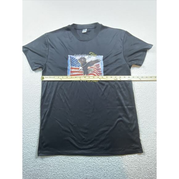 Land of the Free Home of the Brave Graphic Flag Eagle Adult Size Large T Shirt - Picture 6 of 7